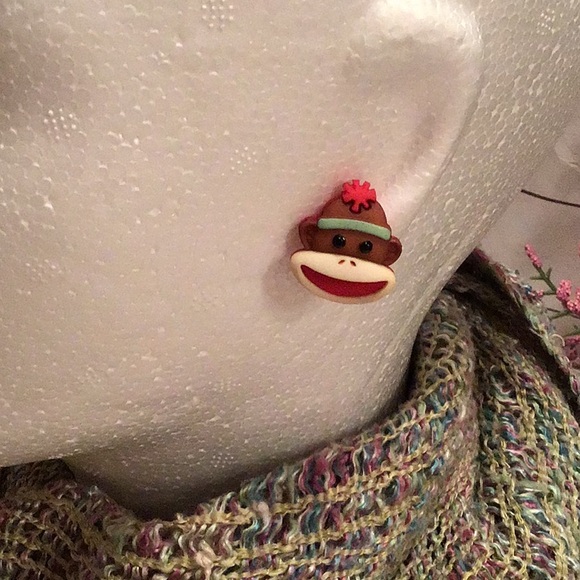 2/$10.00 Monkey Sock Earrings - Picture 3 of 4